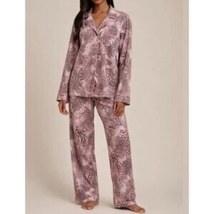 Skims Sleep Long Sleeve Button Up Pajama Set NWT Bloom Mini Multi Animal Size XS
